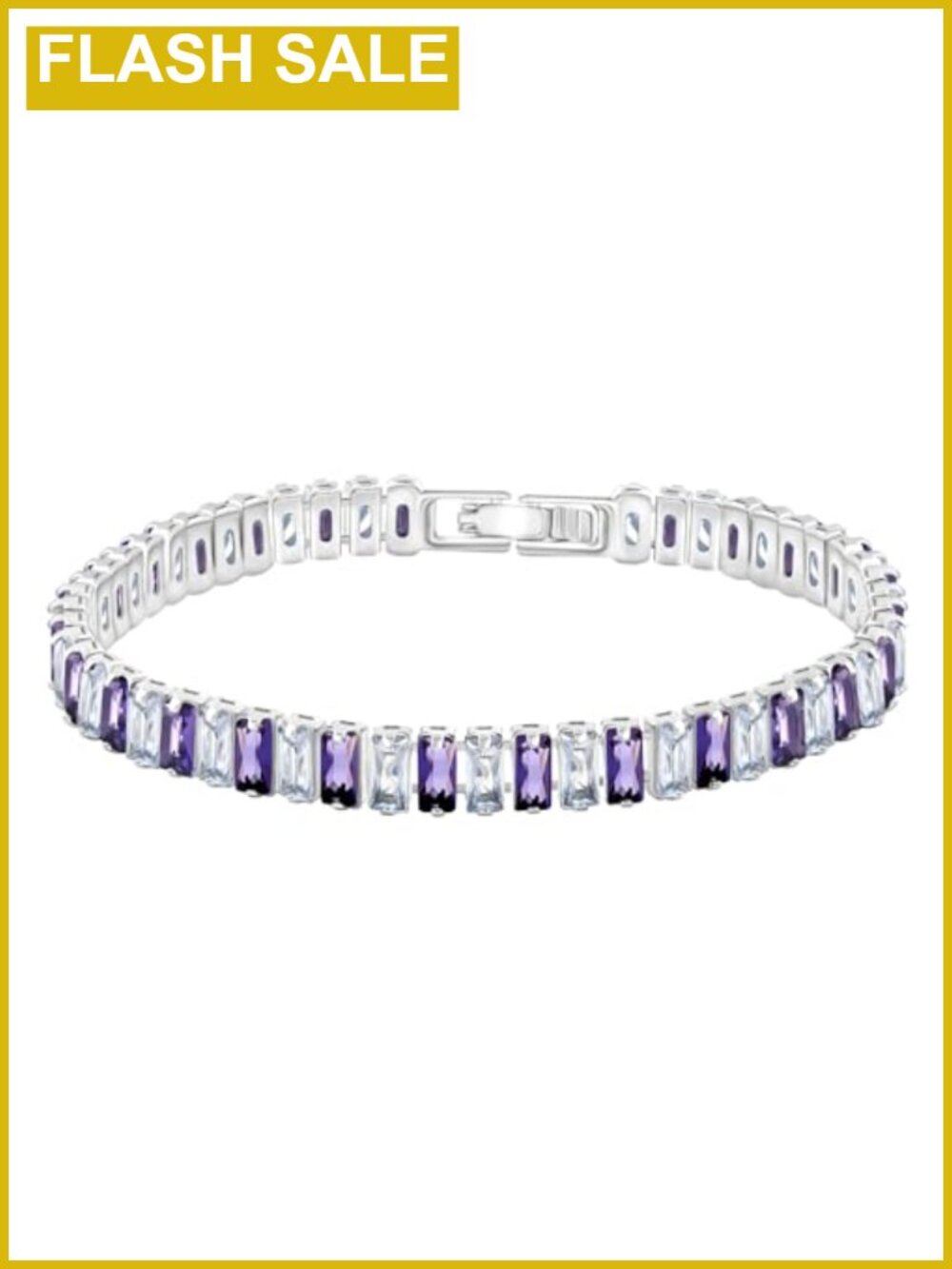 Rectangular Cubic Zirconia Tennis Bracelet Minimalist Everyday Wear